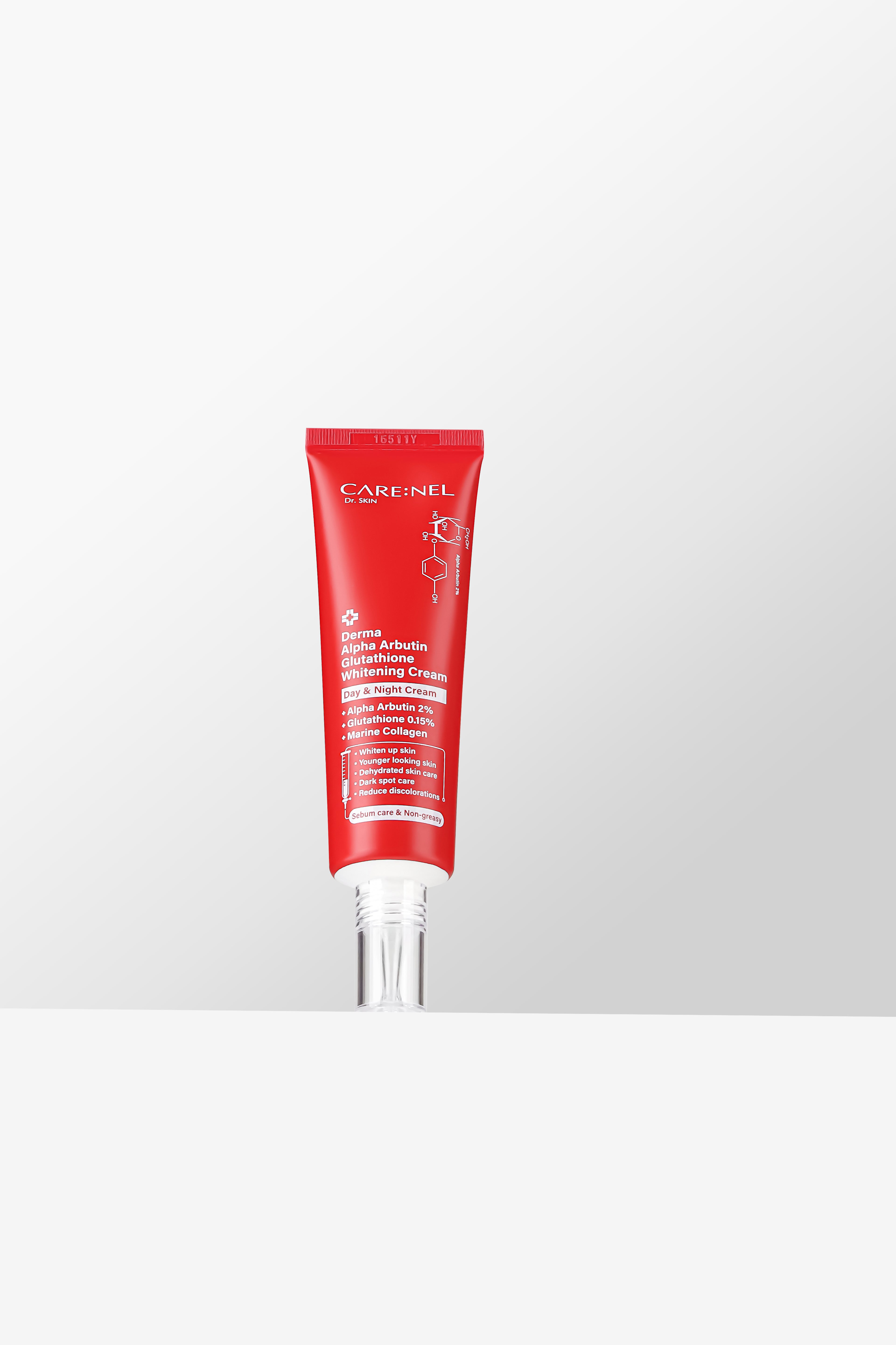 CARE:NEL Derma Alpha Arbutin Glutathione Whitening Cream - Leke Karşıtı Aydınlatıcı Yüz Kremi 45ml
