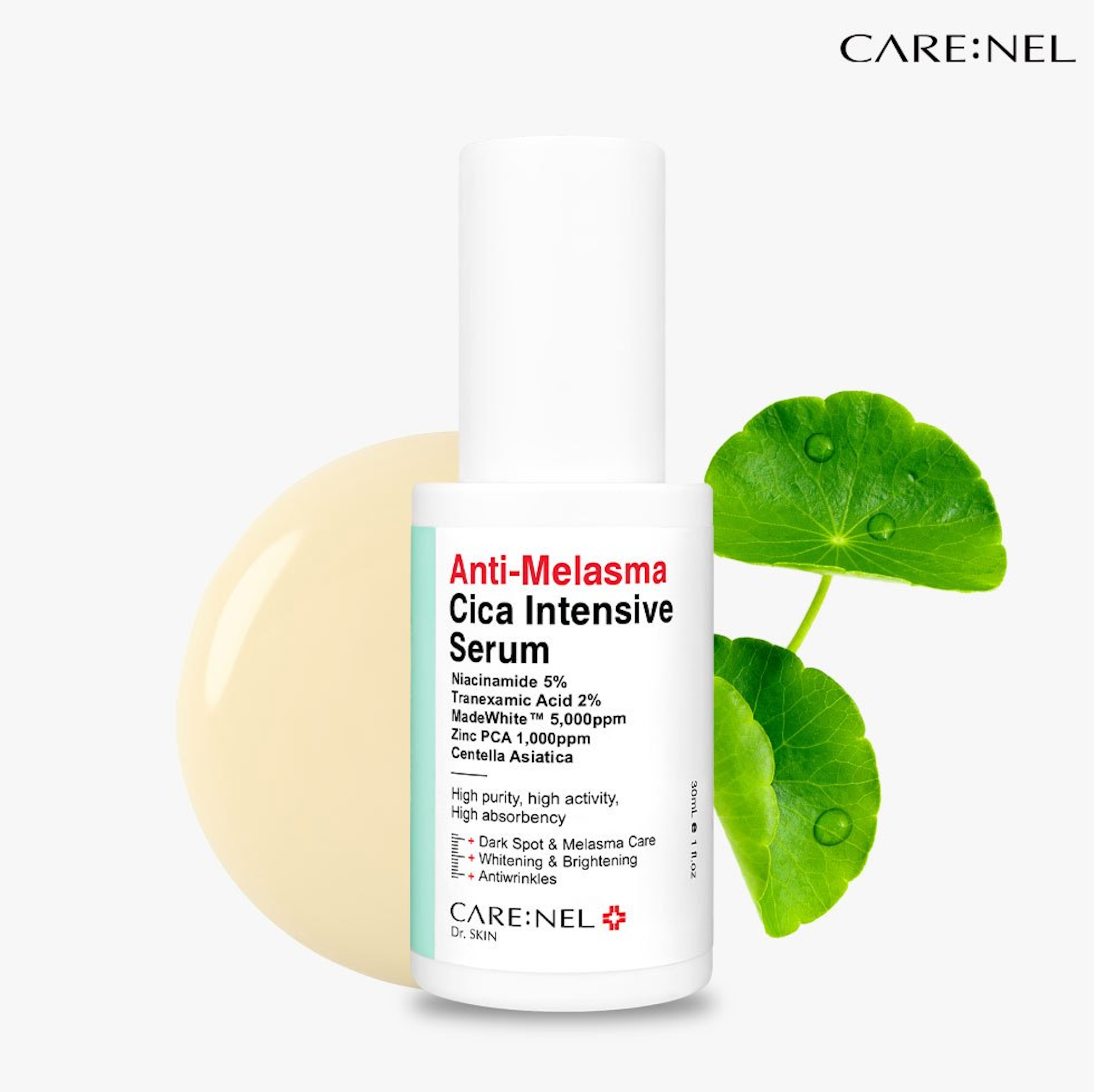 CARE:NEL Anti-Melasma Cica Intensive Serum - Aydınlatıcı Ve Yatıştırıcı Serum 30ml