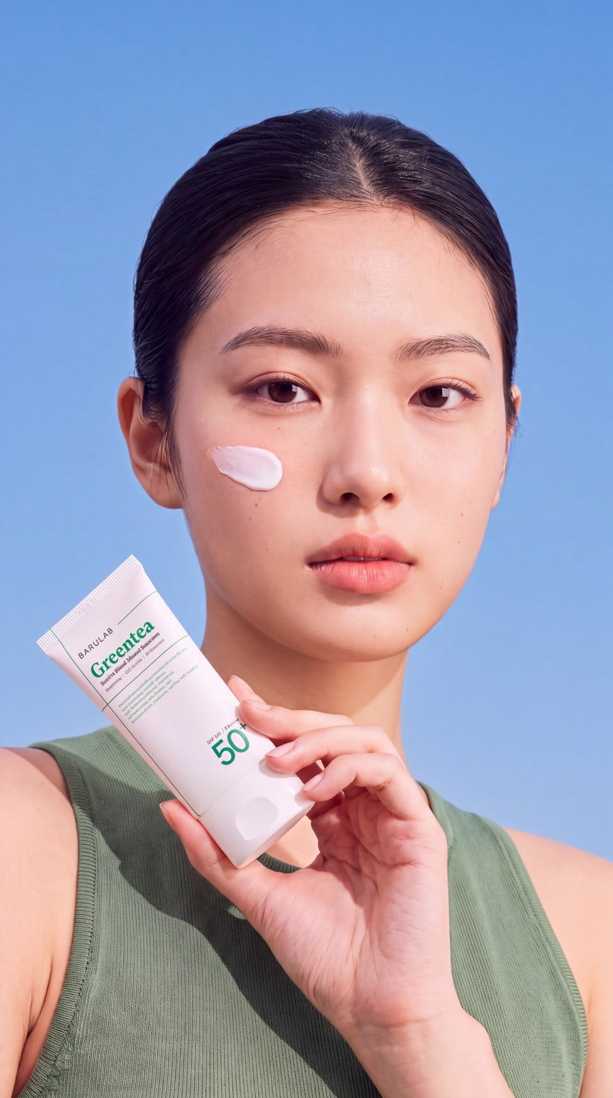 BARULAB Greentea SPF 50+ PA++++ Mineral Filtreli Güneş Kremi 60 ml – Yeşil Çay ve Seramid İçeren, Cilt Bariyerini Güçlendirmeye Yardımcı