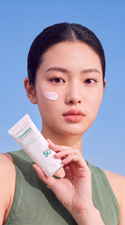 BARULAB Greentea SPF 50+ PA++++ Mineral Filtreli Güneş Kremi 60 ml – Yeşil Çay ve Seramid İçeren, Cilt Bariyerini Güçlendirmeye Yardımcı
