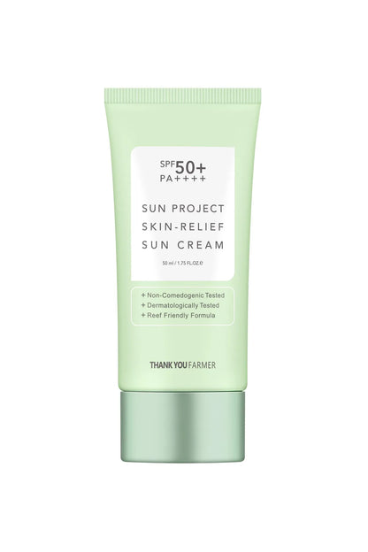 TYF Sun Project Skin Relief Sun Cream SPF50+ PA++++ 50ml- NEMLENDİRME ETKİLİ KIRIŞIKLIK KARŞITI GÜNEŞ KREMİ