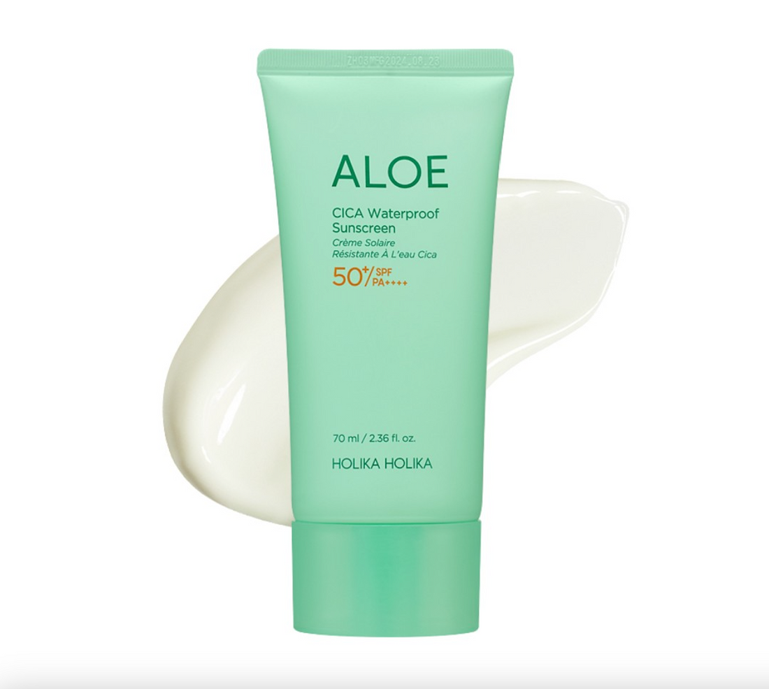 Holika Holika Aloe Cica Waterproof Sunscreen SPF50+ ( Hassas Ciltler İçin Suya Ve Tere Dayanıklı Güneş Kremi 70ml)