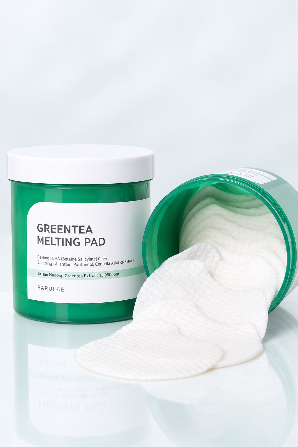 Barulab Greentea Melting Pad %0.5 BHA İçeren Yeşil Çay Özlü Peeling ve Yatıştırıcı Tonik Ped 150 Adet