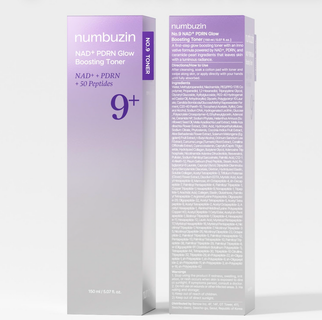 Numbuzin No.9 Glow Boosting Toner – NAD+ &amp; PDRN ile Yoğun Işıltı ve Sıkılaştırma 150ml